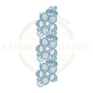 floral cutwork border embroidery design lace machine embroidery border instant download