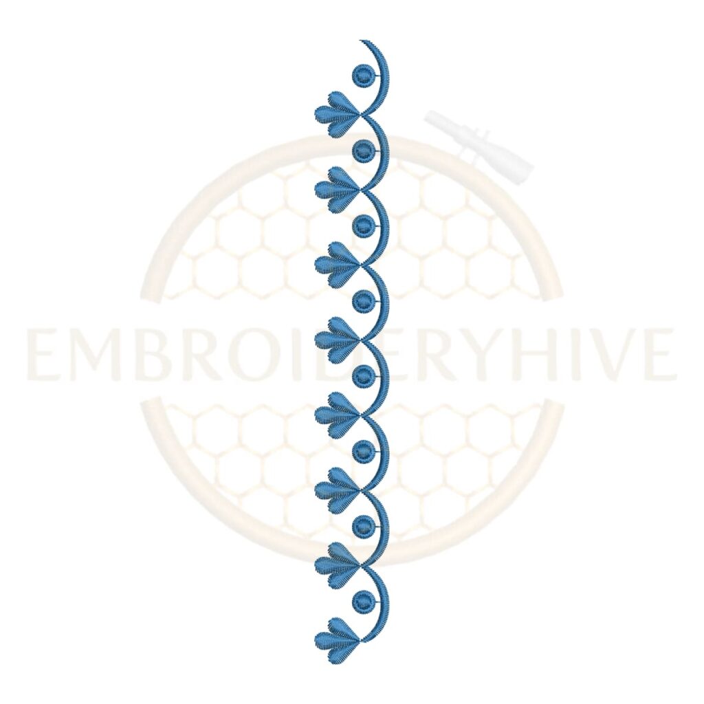 minimal vine swirl border embroidery design, simple floral line border machine embroidery design instant download