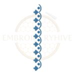 minimal vine swirl border embroidery design, simple floral line border machine embroidery design instant download