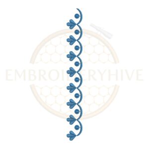 minimal vine swirl border embroidery design, simple floral line border machine embroidery design instant download
