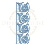 paisley scalloped lace border embroidery design, decorative lace border machine embroidery design instant download