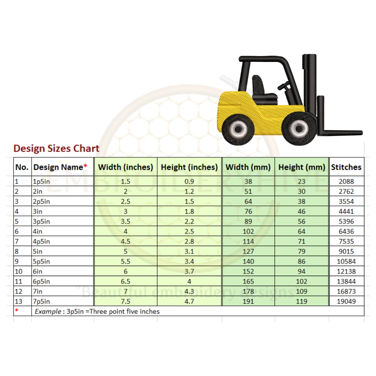 Forklift embroidery design - Image 2