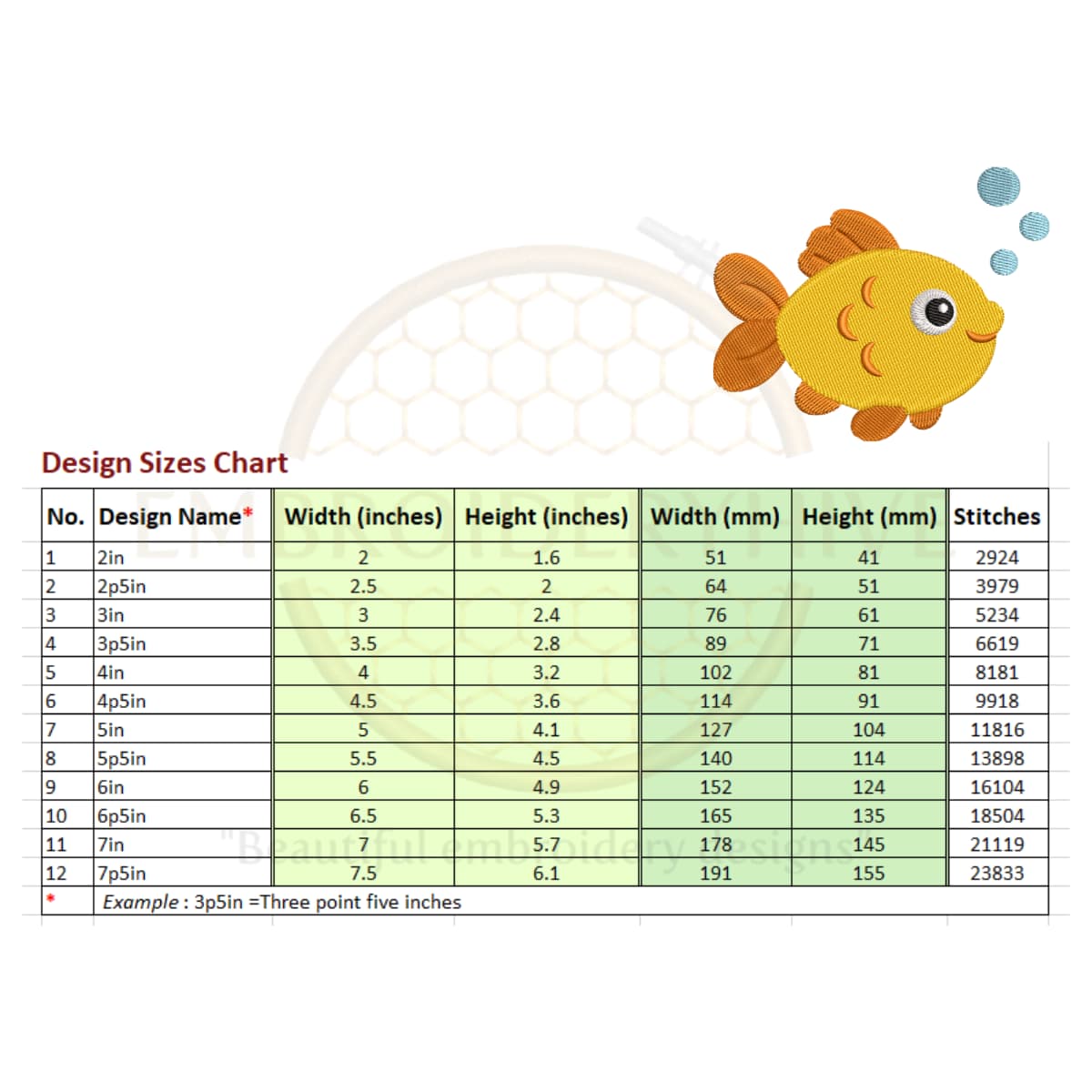 Gold fish embroidery design - Image 2