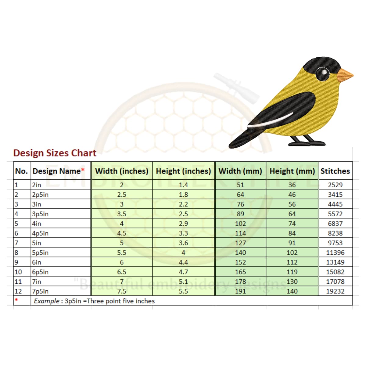 goldfinch embroidery design - Image 2
