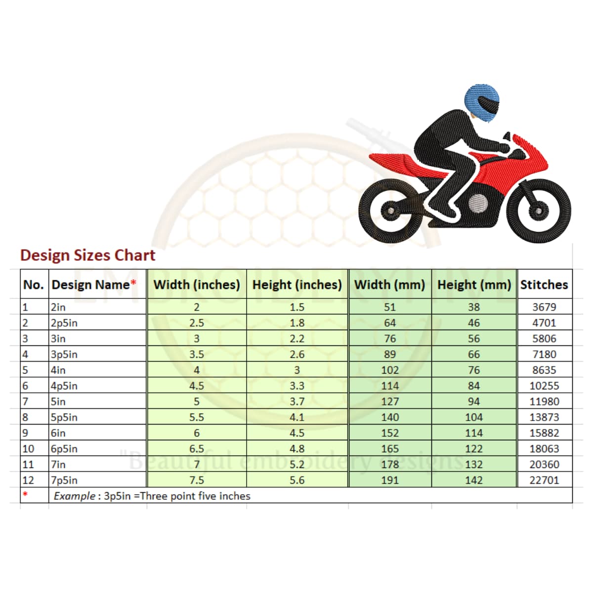 Bike racer embroidery design - Image 2