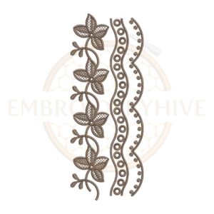 decorative floral border embroidery design multi line lace machine embroidery border instant download