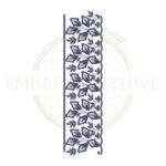 Delicate floral vine lace border embroidery design for machine embroidery, elegant floral lace edge pattern instant download.
