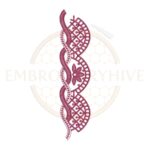floral border embroidery design elegant wave lace machine embroidery border design instant download