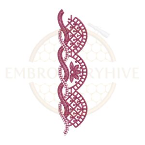 floral border embroidery design elegant wave lace machine embroidery border design instant download