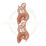 Elegant paisley floral lace embroidery design, decorative paisley floral border machine embroidery file for tablecloth dress and home decor.