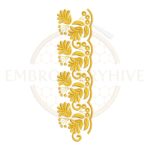 Folk style floral lace embroidery design, decorative floral border machine embroidery file for tablecloth dress and home decor.