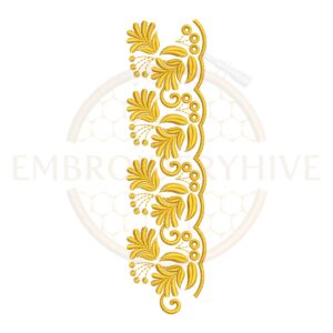 Folk style floral lace embroidery design, decorative floral border machine embroidery file for tablecloth dress and home decor.