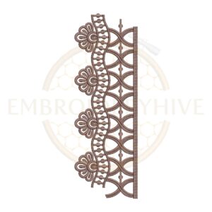 geometric floral lace embroidery design, floral border machine embroidery design 2.40 x 7.04 inch instant download
