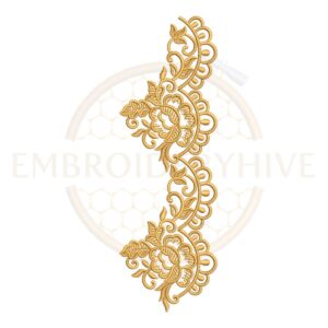 royal floral scalloped lace border embroidery design elegant machine embroidery border instant download