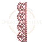 Traditional scalloped floral lace embroidery design, decorative floral border machine embroidery file for tablecloth dress and home decor.
