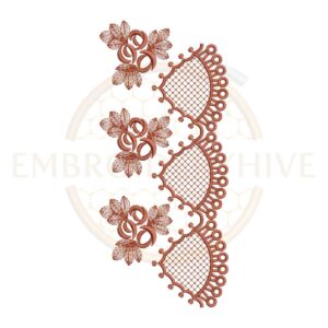 vintage floral net lace border embroidery design machine embroidery border instant download