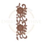 vintage floral vine border embroidery design, floral lace border machine embroidery design instant download