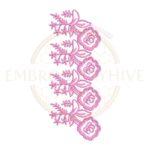 This is a digital download machine embroidery design of Floral border embroidery design-Soft Pink Rose Floral lace (E-1045), instant download. Border Embroidery Designs Can use on Table Cloths, Bedsheet, Pillow Cover, Curtains, Towel and Many More Home Decor Items, Even you can use in Women's Cloths like Suit, Dress, Kurti, Kaftan Etc. SIZES: SIZE 2.84″ х 7.10″ / w72 х h180mm.St: 13223 After purchase, you will get a zip file with the design in these formats: Formats : DST, EXP, JEF, HUS, PEC, PES, VIP, PCS, CSD, VP3, XXX (If you require a different format not mentioned here, contact us before making your purchase.) PLEASE NOTE: This is a digital file for machine embroidery. You must have an embroidery machine and the ability to transfer designs from your computer to your embroidery machine. We recommend avoiding resizing or editing the design to maintain the best embroidery quality. After your purchase, you will get a ZIP file to download. If your computer can't open ZIP files, you can use free software like WinZip, WinRAR, or 7-Zip to access the design files inside. As this is a digital product, refunds are unavailable. Thank you for your understanding. TERMS OF USE: All designs are created by our team and are copyrighted. Feel free to use them for personal or business projects without limitations. Just a friendly reminder: please don't share or sell the design files. We're here to help with any questions or concerns you may have. Don't hesitate to reach out – we're committed to ensuring your satisfaction!
