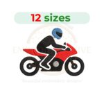 bike racer embroidery design, cycling sports machine embroidery design 2 to 7.5 inch instant download
