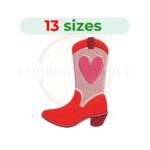 cowgirl boot embroidery design, western cowboy boot machine embroidery design 1.5 to 7.5 inch instant download
