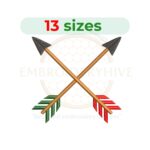 crossed arrows embroidery design, tribal arrow machine embroidery design 1.5 to 7.5 inch instant download