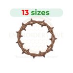 crown of thorns embroidery design, religious christian machine embroidery design 1.5 to 7.5 inch instant download