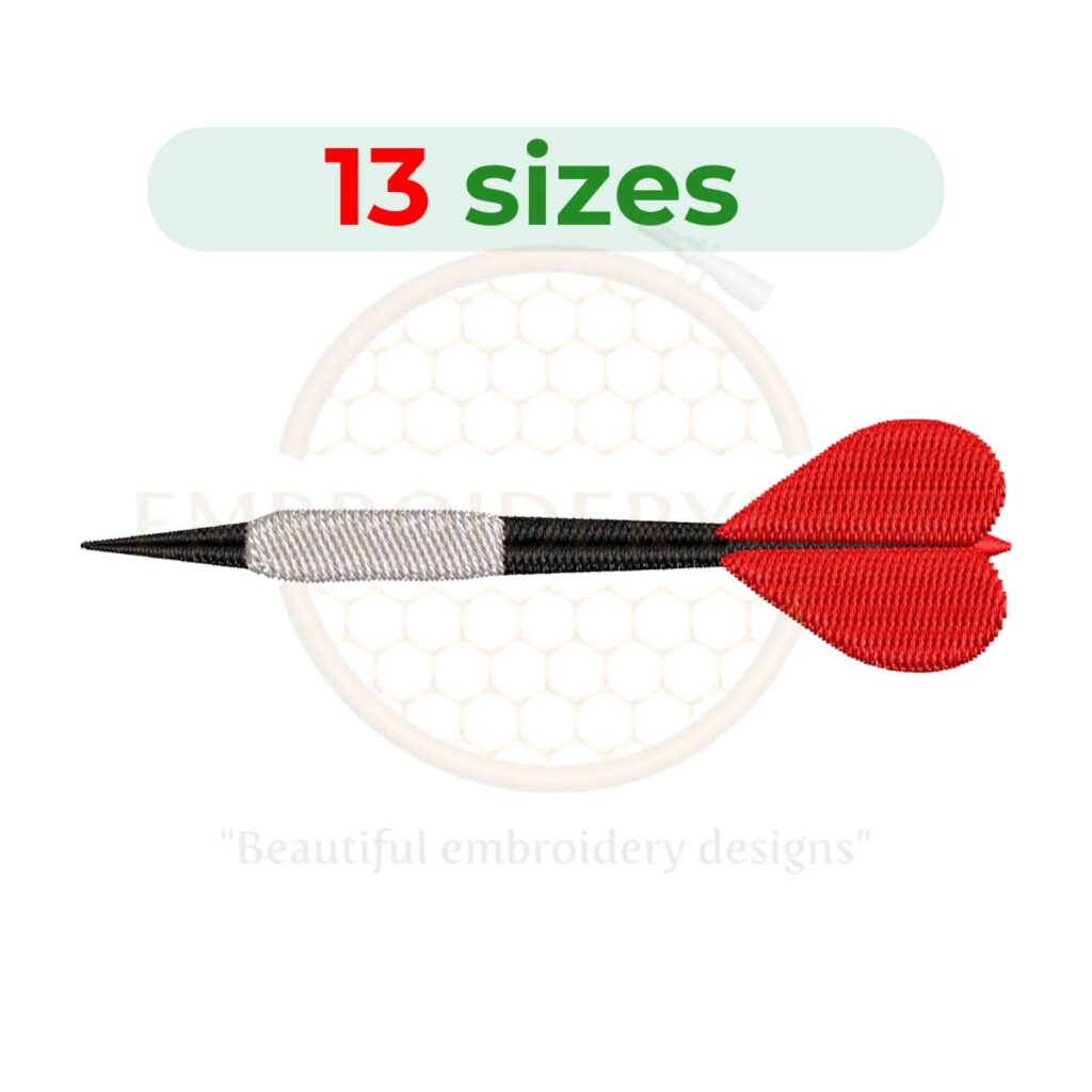 dart embroidery design, dartboard arrow sports machine embroidery design 1.5 to 7.5 inch instant download
