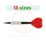 dart embroidery design, dartboard arrow sports machine embroidery design 1.5 to 7.5 inch instant download