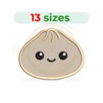 dumpling embroidery design, food machine embroidery design 1.5 to 7.5 inch instant download