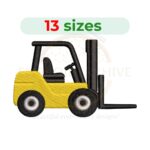 Forklift embroidery design for machine embroidery, warehouse forklift truck embroidery file 1.5 to 7.5 inch sizes instant download.
