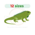 Iguana embroidery design, reptile lizard machine embroidery design 2.5 to 7.5 inch instant download