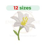 lily embroidery design, floral flower machine embroidery design 2 to 7.5 inch instant download