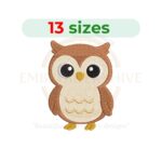 owl embroidery design, bird machine embroidery design 1.5 to 7.5 inch instant download