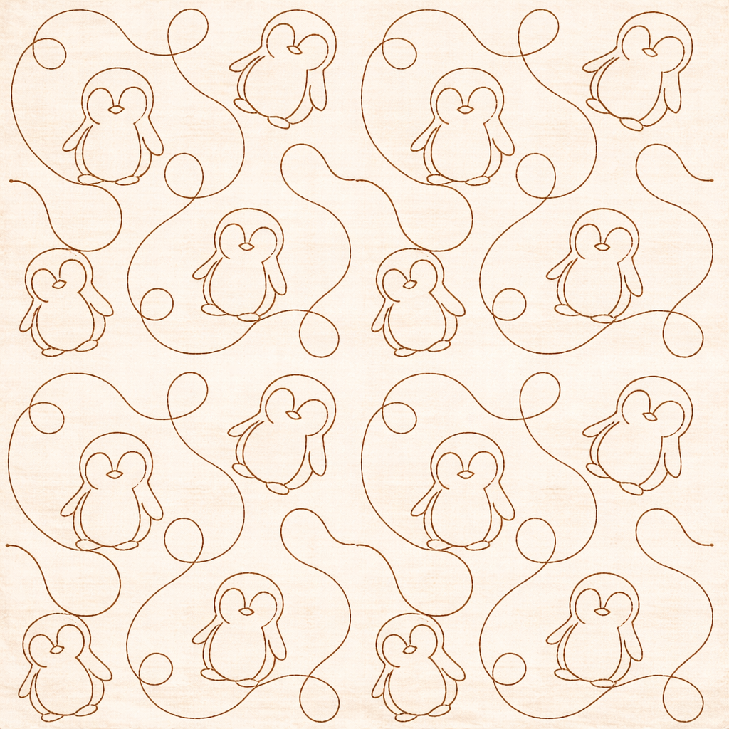 Penguin End to End Quilting Embroidery Design - Image 6