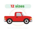 Pickup truck embroidery design for machine embroidery, classic truck embroidery file 2 to 7.5 inch sizes instant download vehicle pattern.