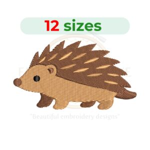 Porcupine embroidery design, cute porcupine animal machine embroidery design 2 to 7.5 inch instant download