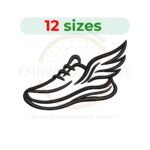 running shoe embroidery design, sneaker sports machine embroidery design 2 to 7.5 inch instant download