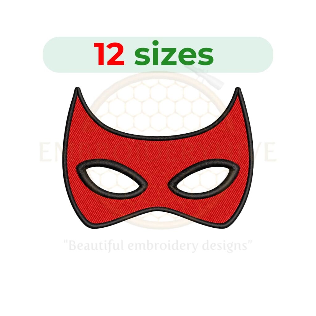 superhero mask embroidery design, comic hero mask machine embroidery design 2 to 7.5 inch instant download