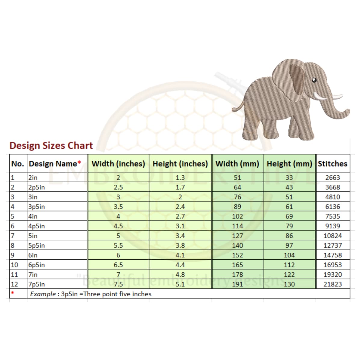 elephant embroidery design - Image 2