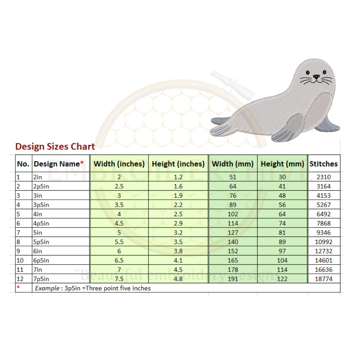 Seal embroidery design - Image 2