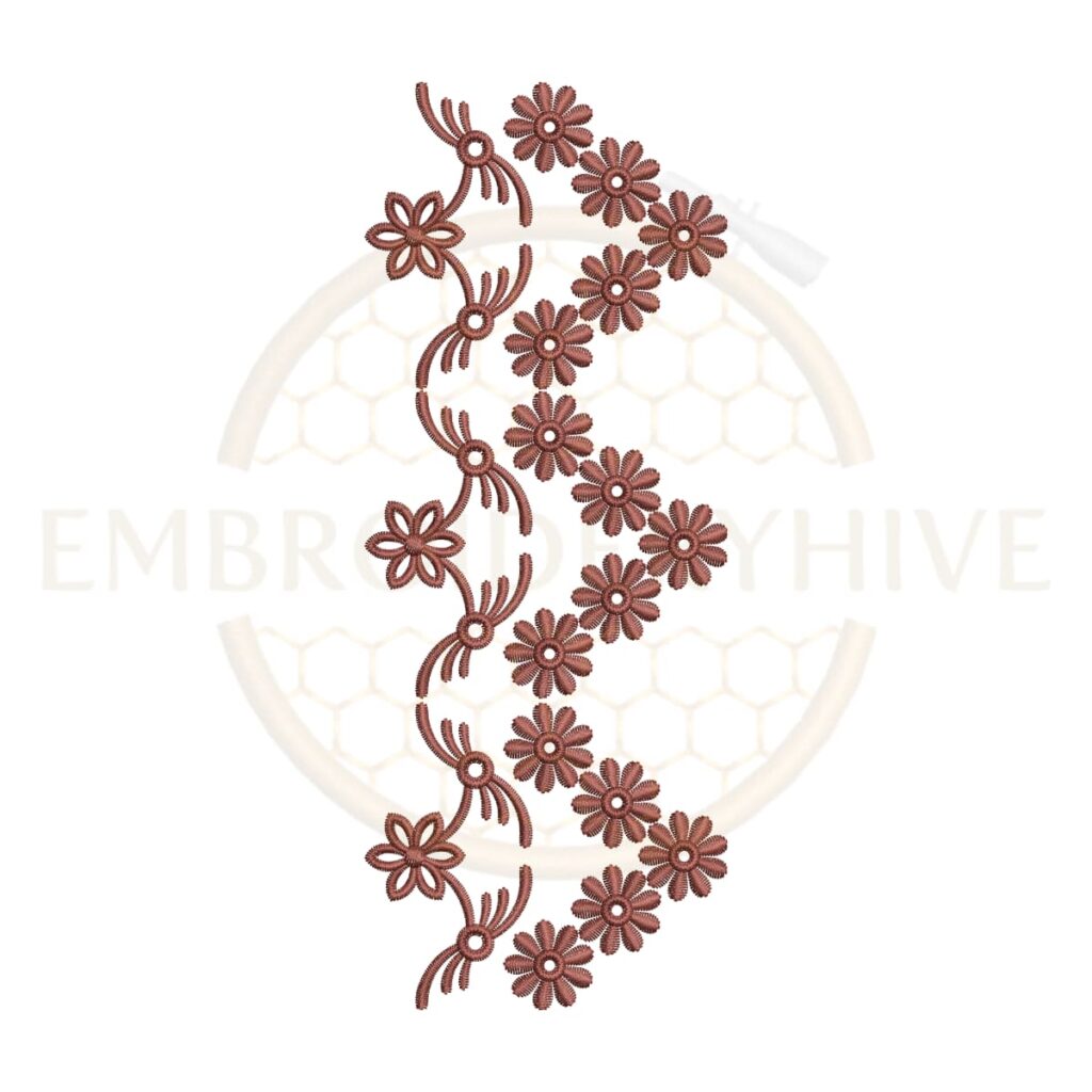 daisy floral vine border embroidery design floral border machine embroidery design instant download