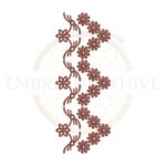 daisy floral vine border embroidery design floral border machine embroidery design instant download