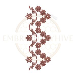 daisy floral vine border embroidery design floral border machine embroidery design instant download