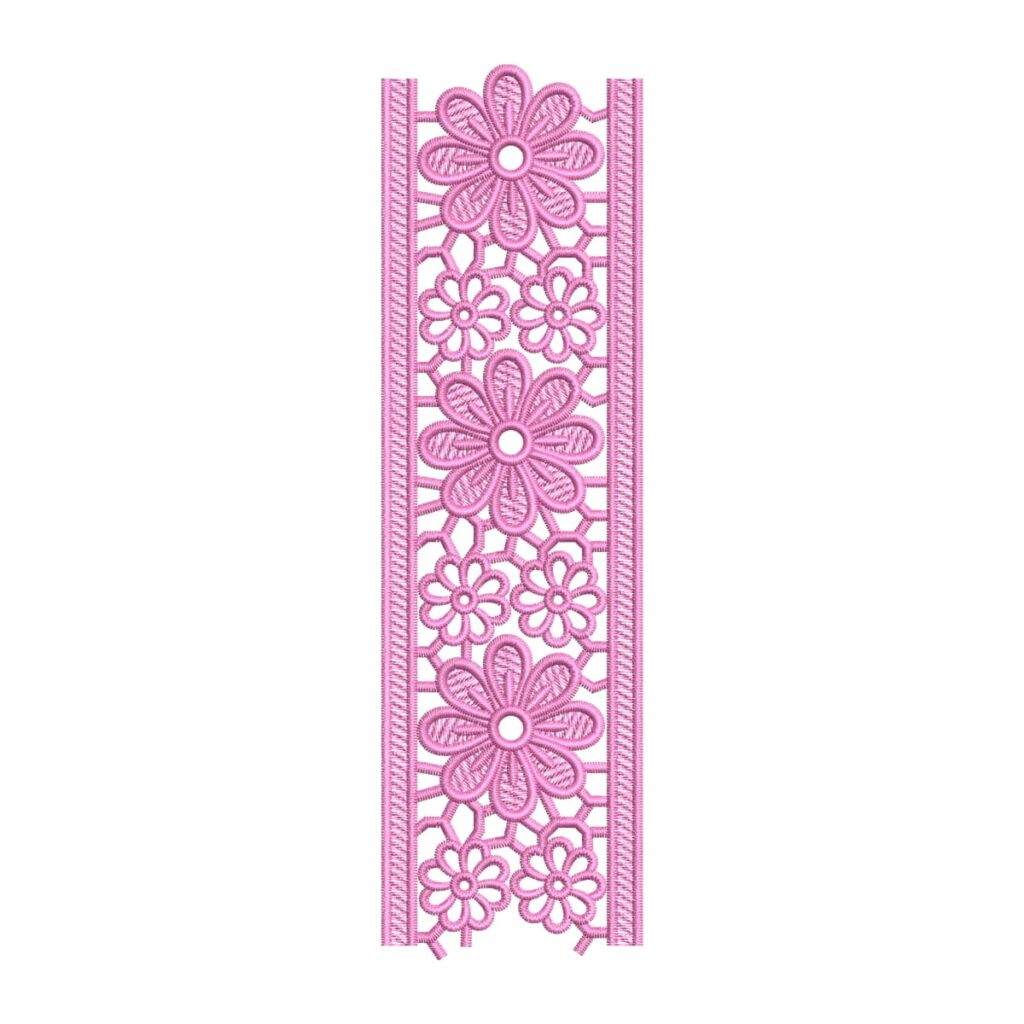 floral geometric lace border embroidery design floral border machine embroidery design instant download