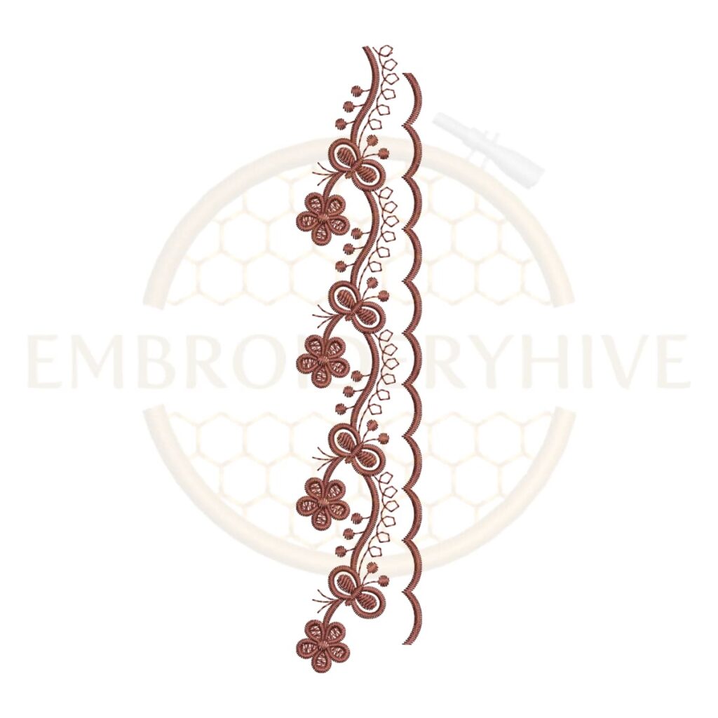floral border embroidery design butterfly floral vine lace machine embroidery border design instant download