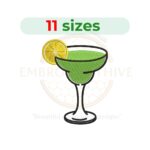 Margarita embroidery design, citrus fruit machine embroidery design 2.5 to 7.5 inch instant download
