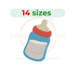 baby milk bottle embroidery design, baby bottle machine embroidery design 1 to 7.5 inch instant download