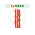 bacon strip embroidery design, food machine embroidery design 1.5 to 7.5 inch instant download