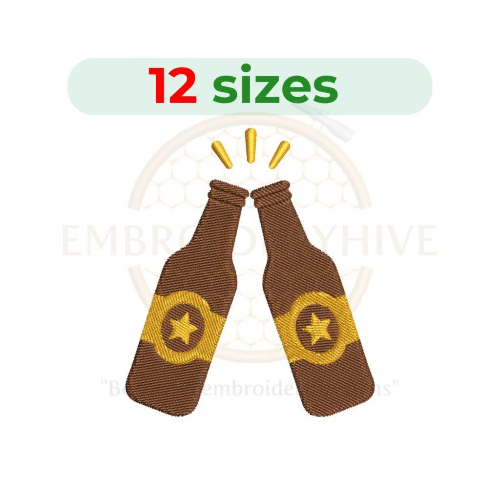 cheering wine bottles embroidery design celebration embroidery machine design instant download