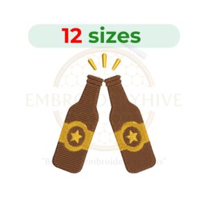 cheering wine bottles embroidery design celebration embroidery machine design instant download